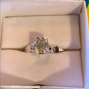 Green Amethyst Sterling Heart Ring